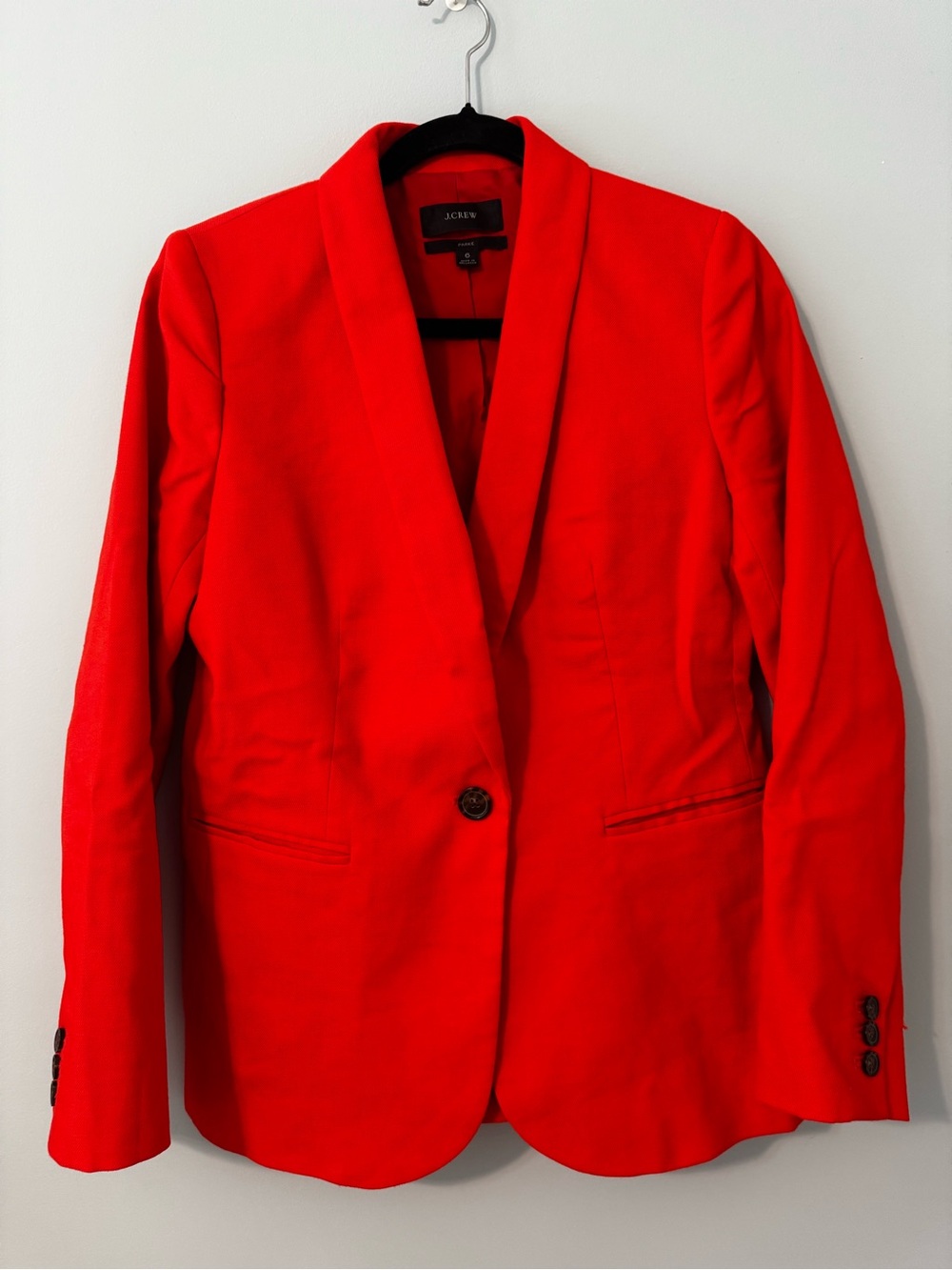 J Crew Parke Linen Blend Single Button Blazer in Brilliant Sunset - Picture 3 of 12
